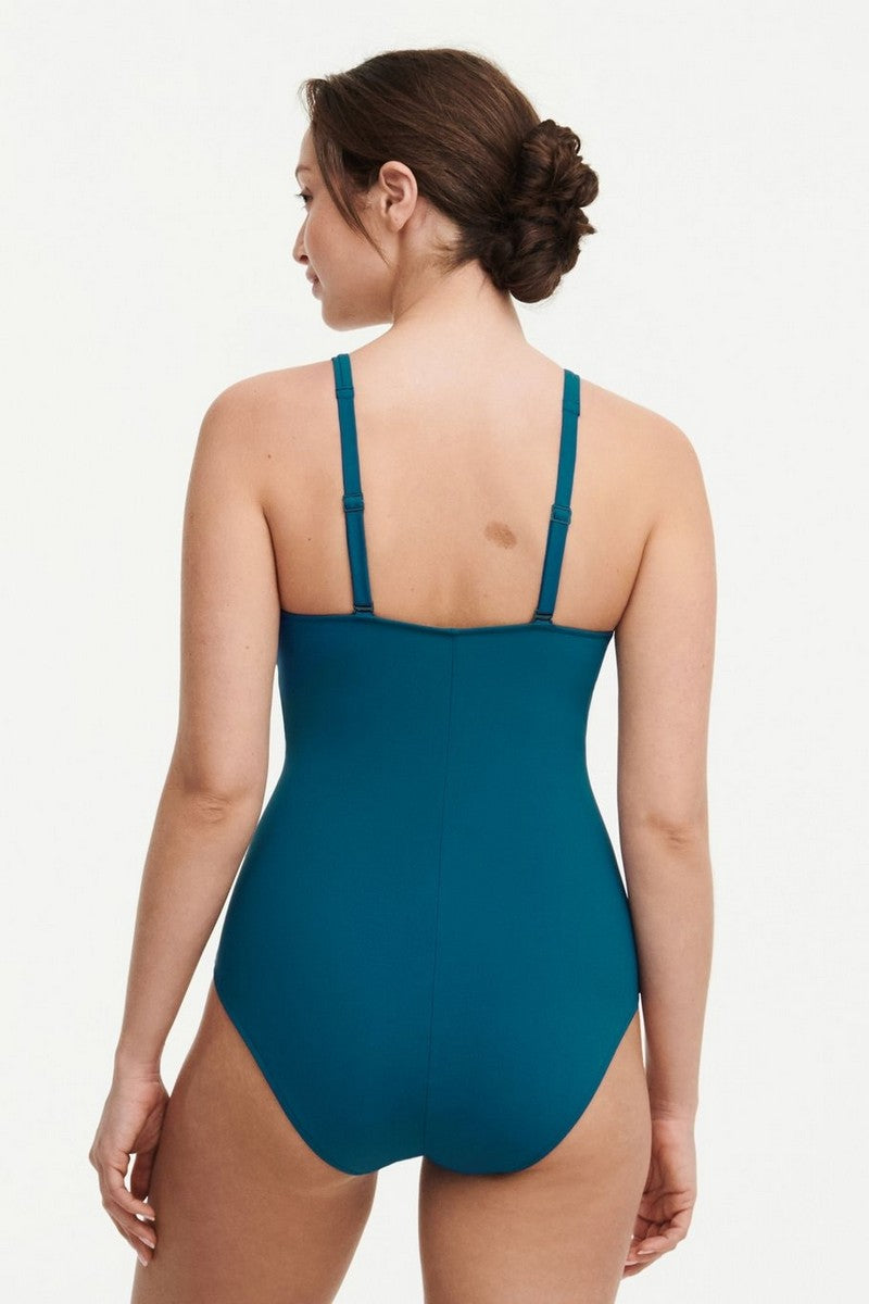 Сдельный купальник майо 12T7 Celestial greenish blue