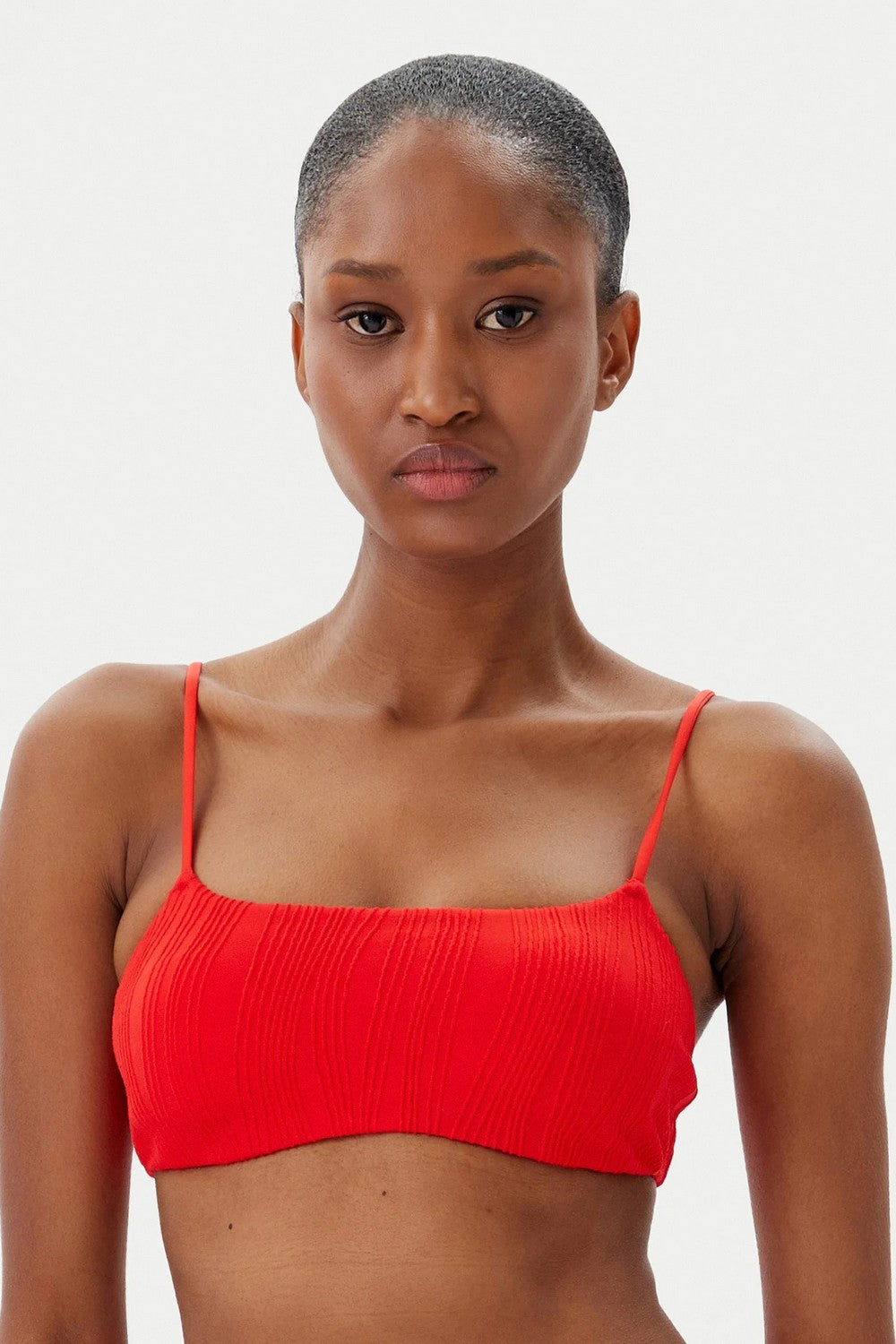 Купальный топ с завязками 12VQ9 Pulp cherry red