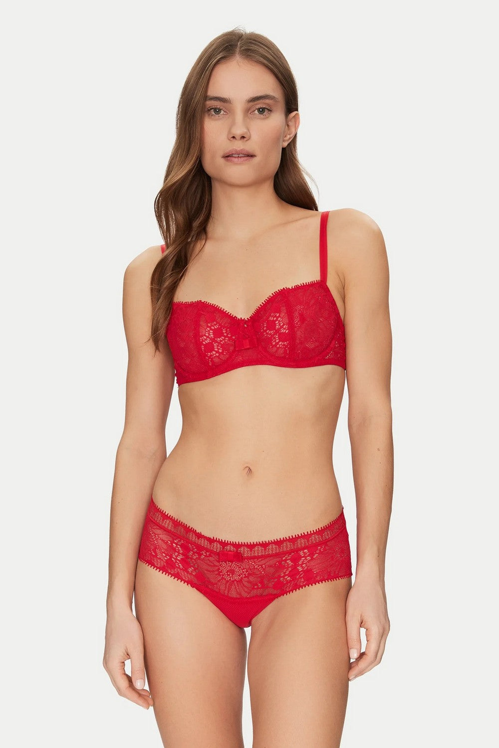 Шортики з квітковим мереживом 15F4 Day to night poppy red