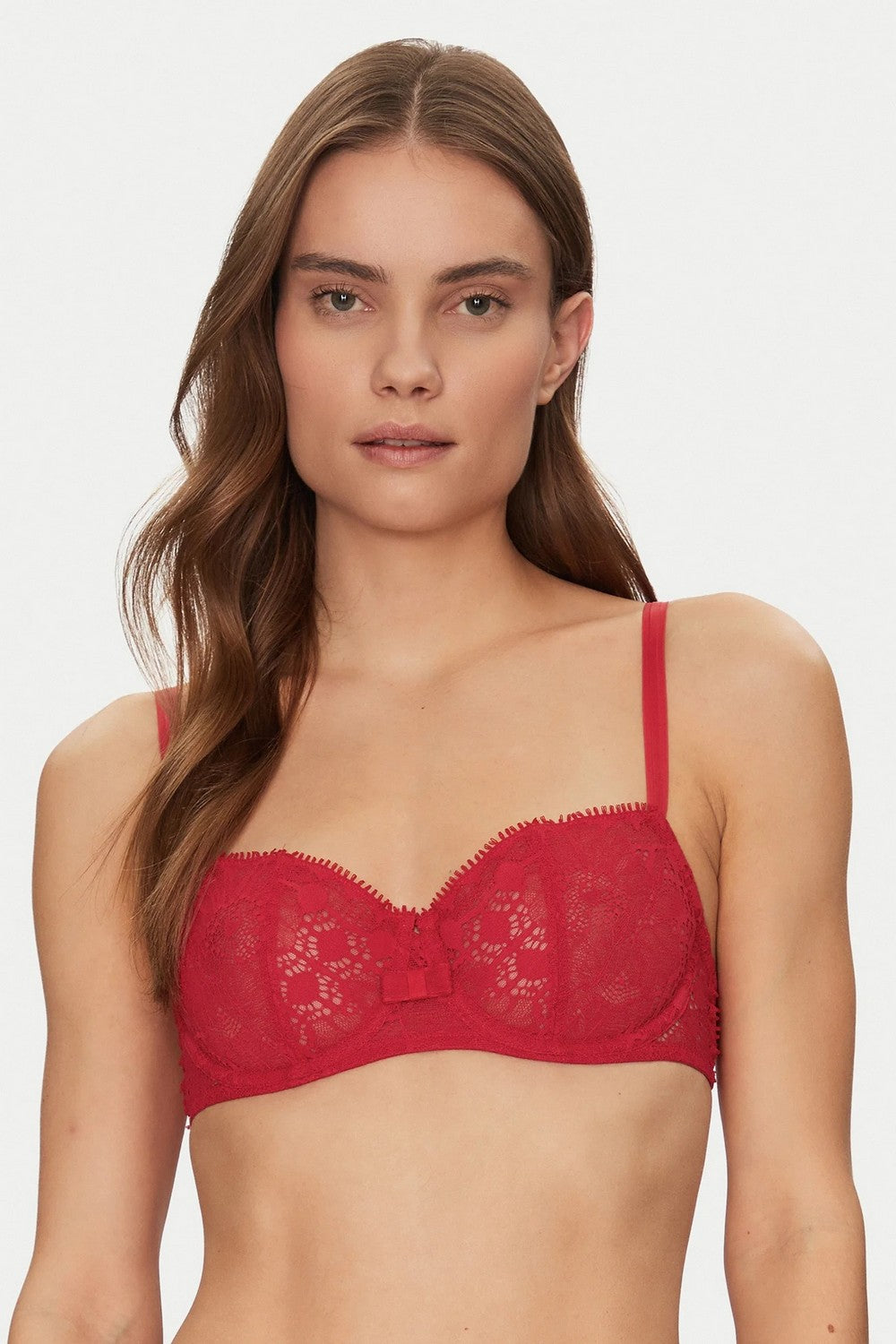Бюстгальтер балконет из кружева 15F5 Day to night poppy red