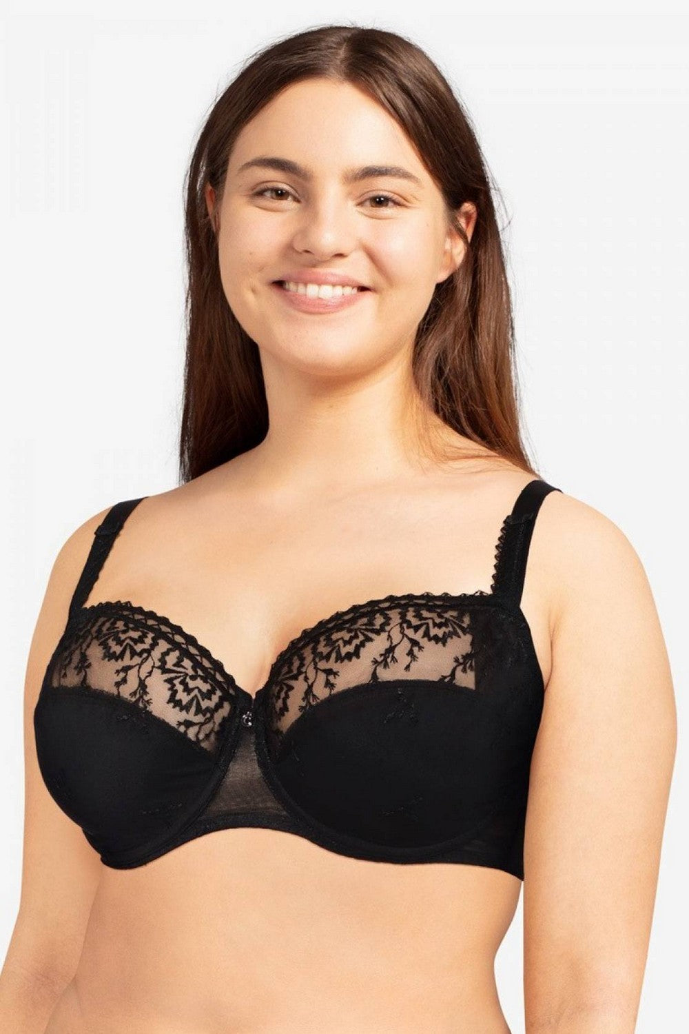 Полудублированный бюстгальтер с вышивкой 16B5 Every curve black