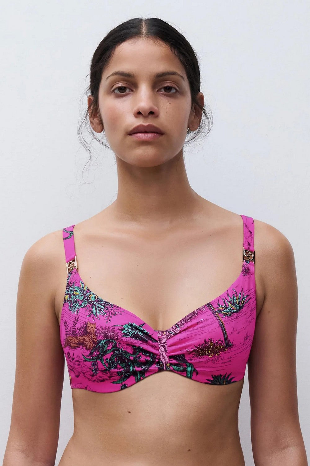 Купальный бюстгальтер с принтом 17UM0 Sauvage pink jungle