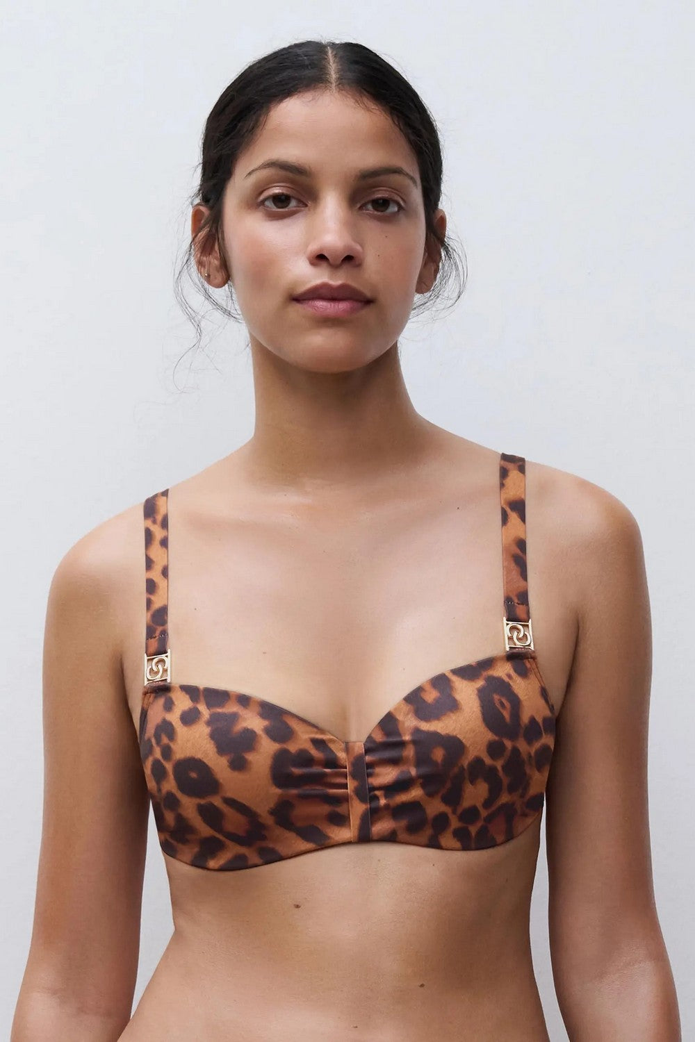 Купальный бюстгальтер с принтом 17UN5 Sauvage wild leopard