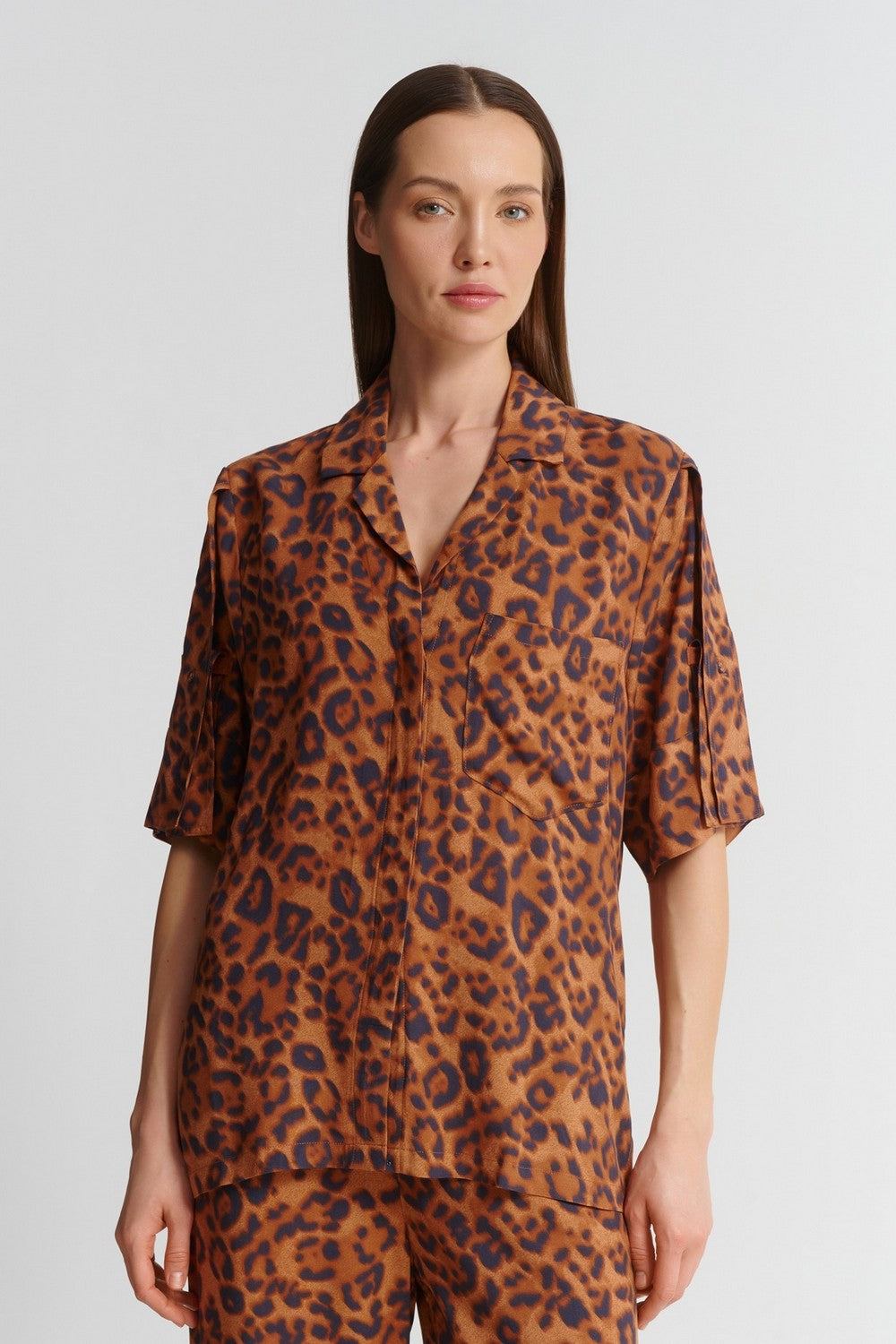 Пижамная блуза с принтом 18SH5 Explore wild leopard