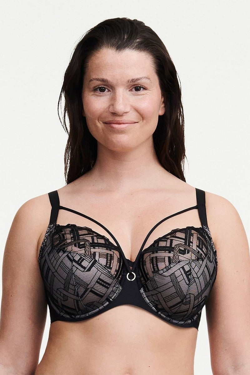 Мягкий бюстгальтер с ремешками 21S1 Graphic Support black