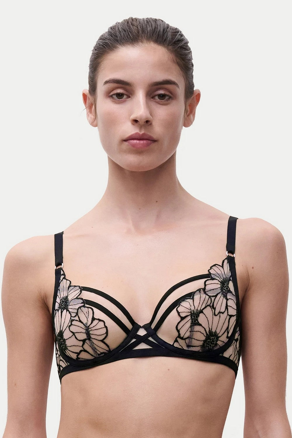 Бюстгальтер из микросетки 22OM0 Lush black/soft pink