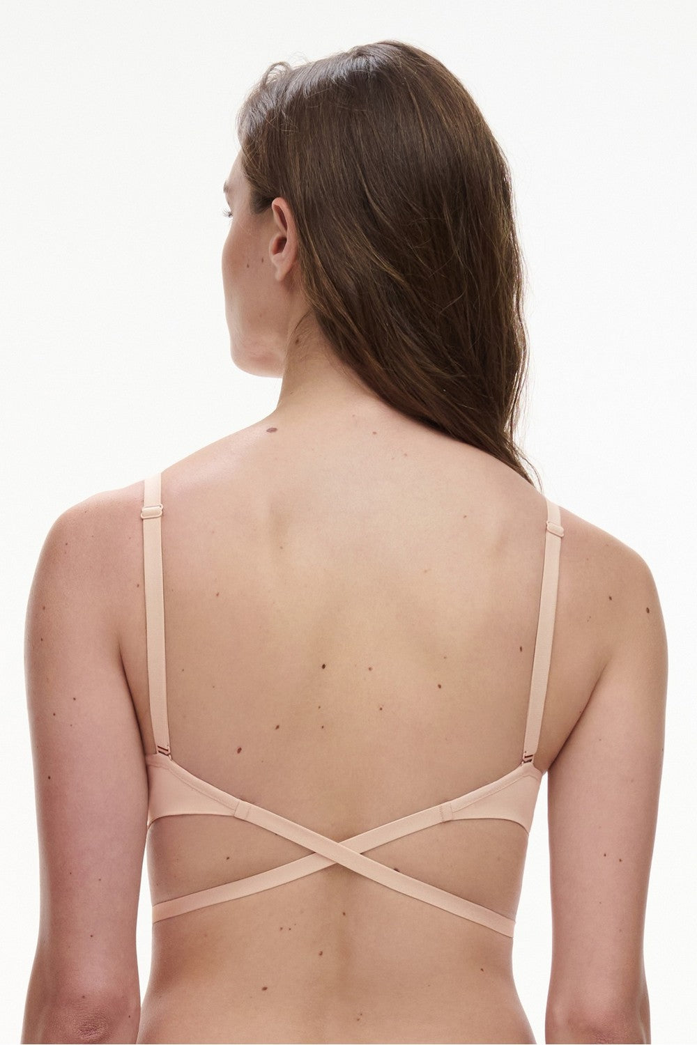 Гладкий бюстгальтер из микрофибры 912N9 Open back beige dore