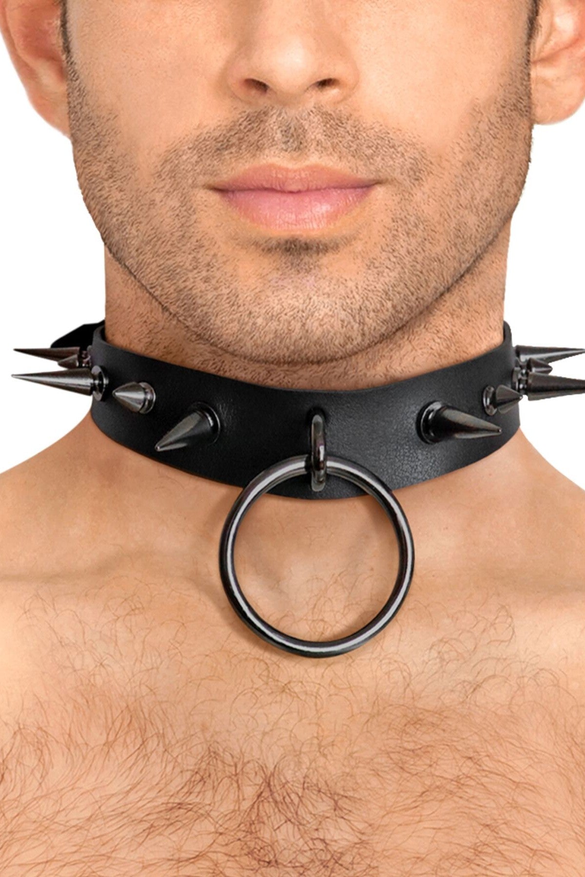 Мужской чокер с шипами Archie Leather and Spikes black