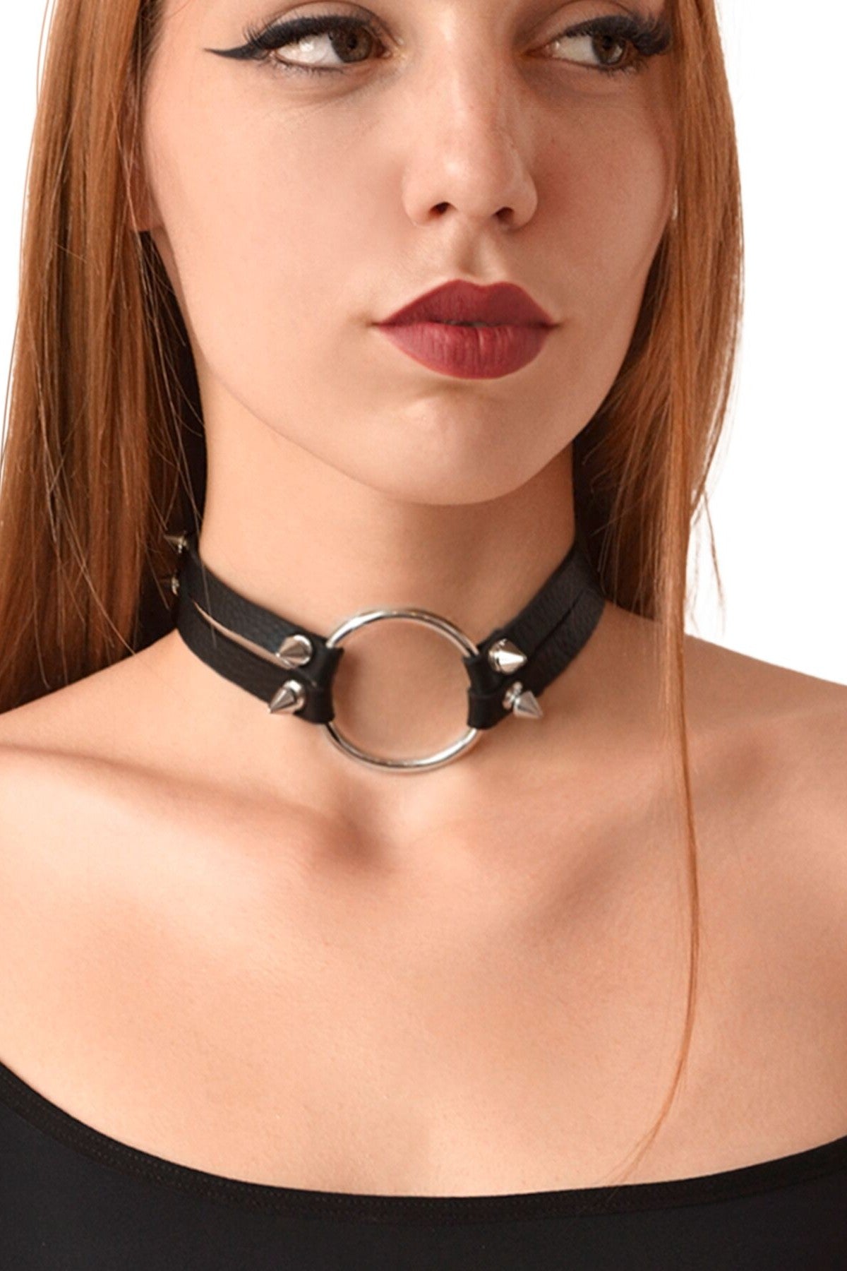 Кожаный чокер Ruby black