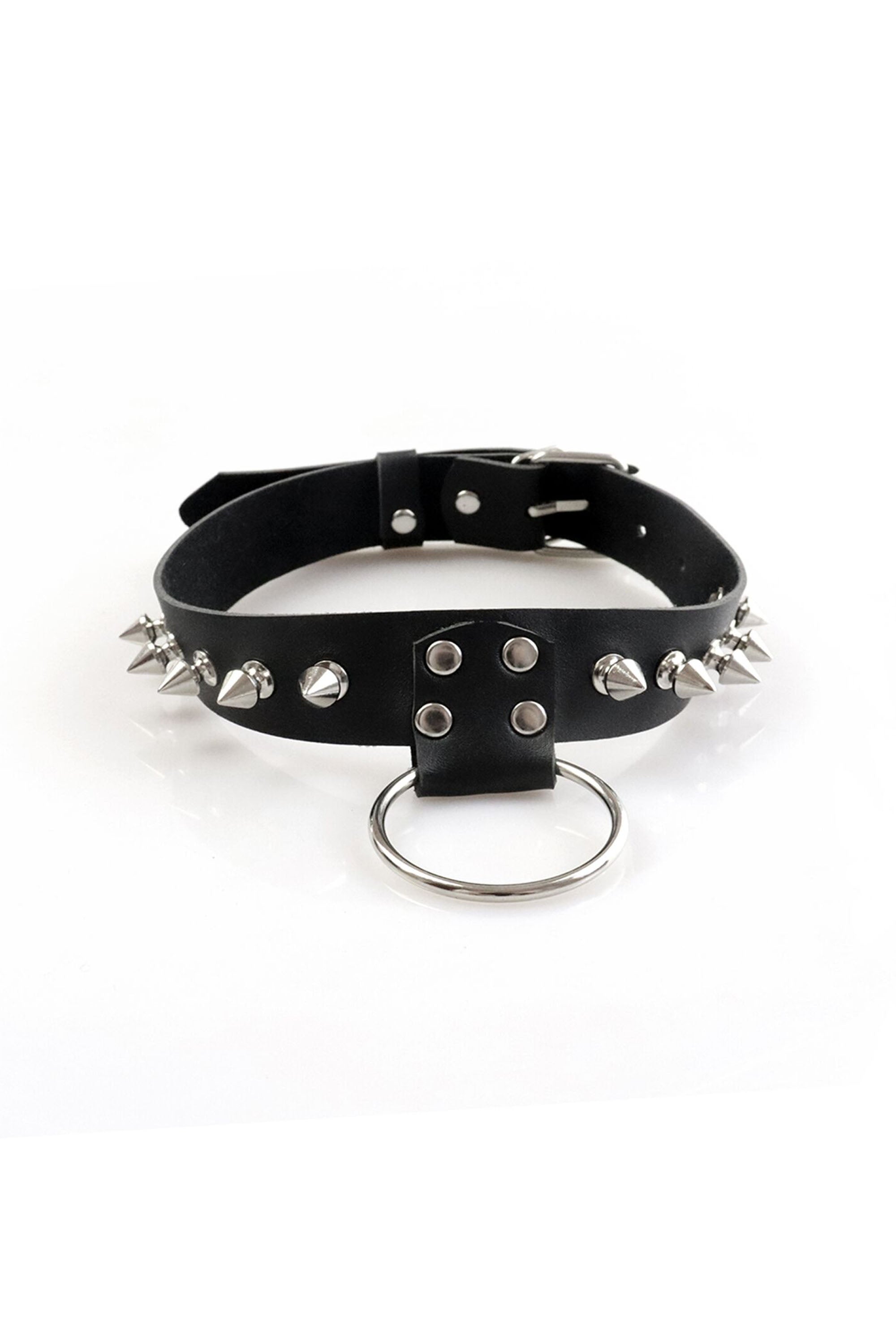 Мужской чокер с шипами Stiles Leather and Spikes black