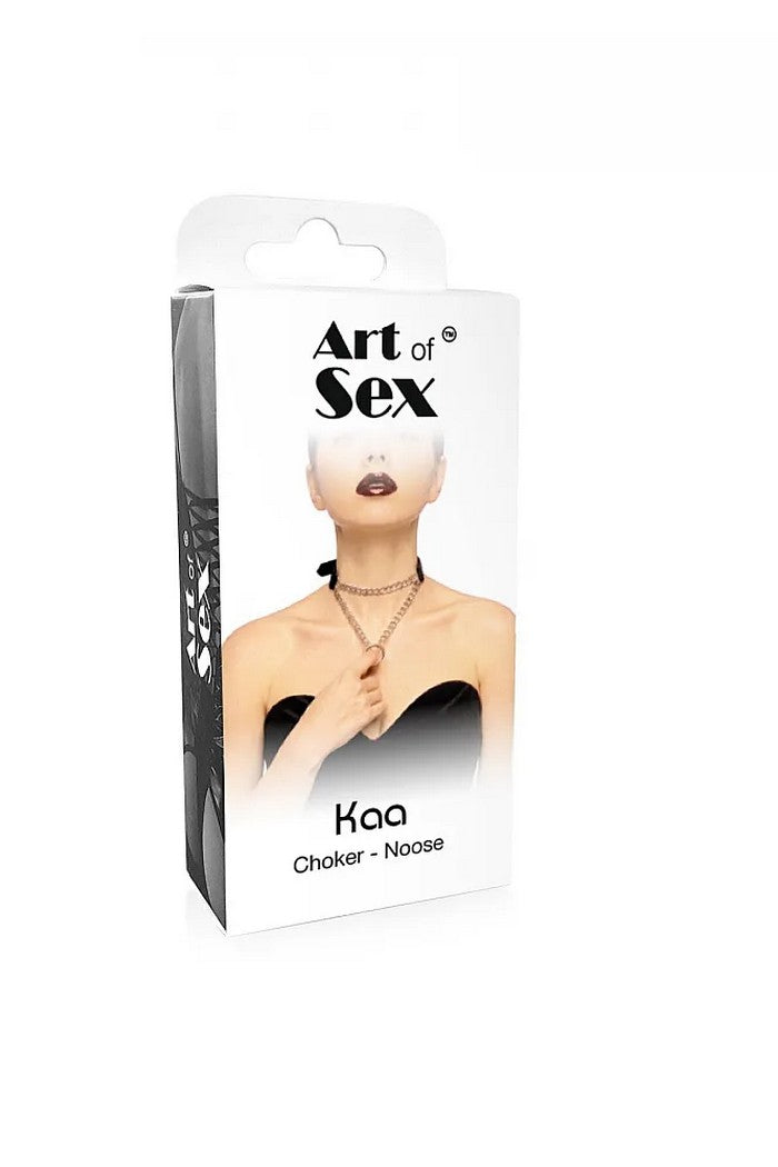Чокер-зашморг зі шкіри Kaa black Art of Sex