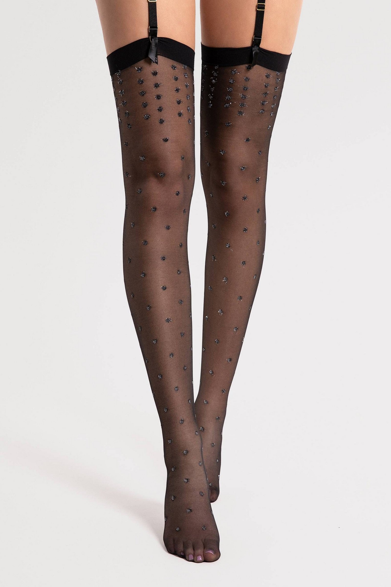 Чулки под пояс с люрексом Bruine O4101 15d