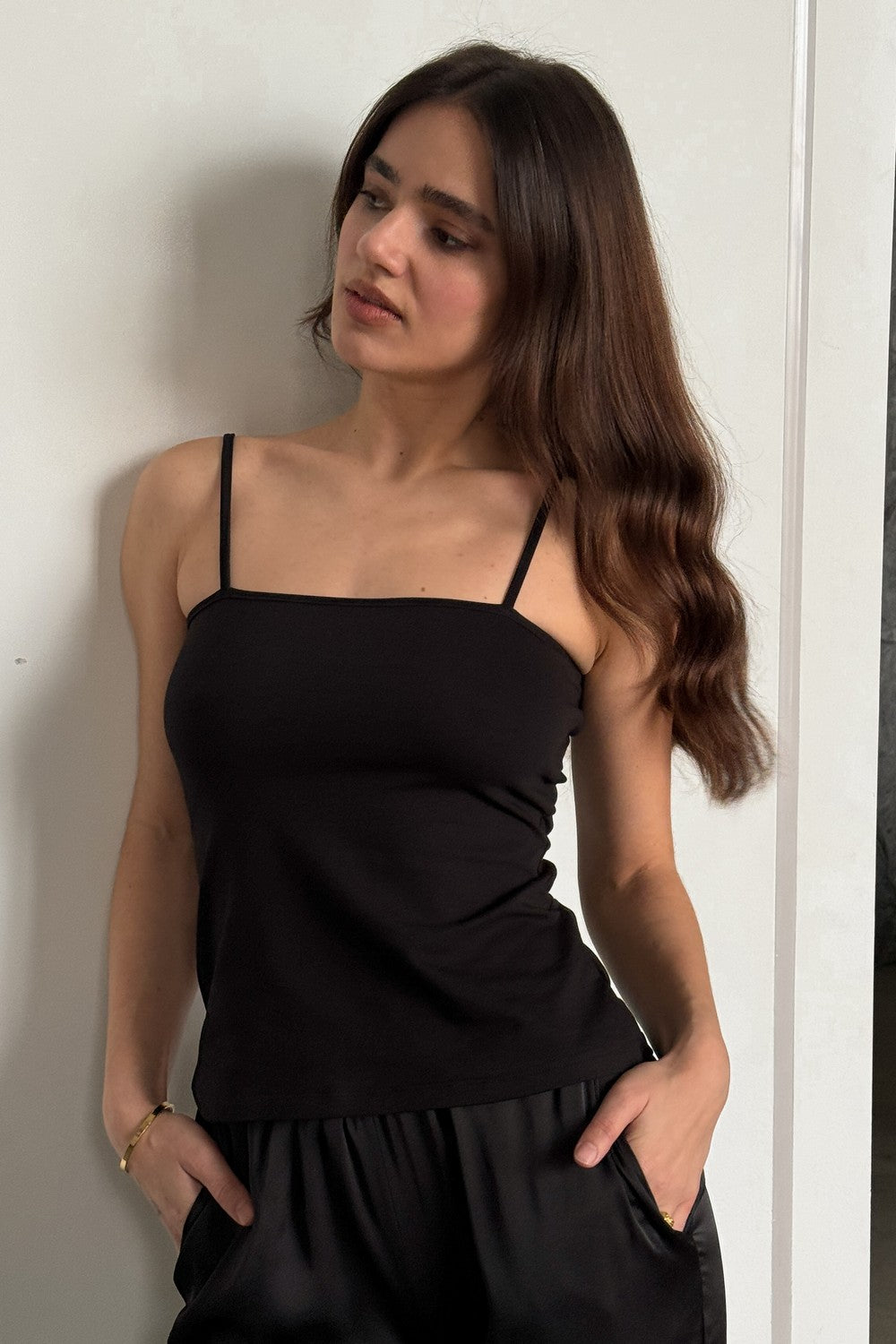 Хлопковая майка на тонких бретелях C19603/1 Basic 3