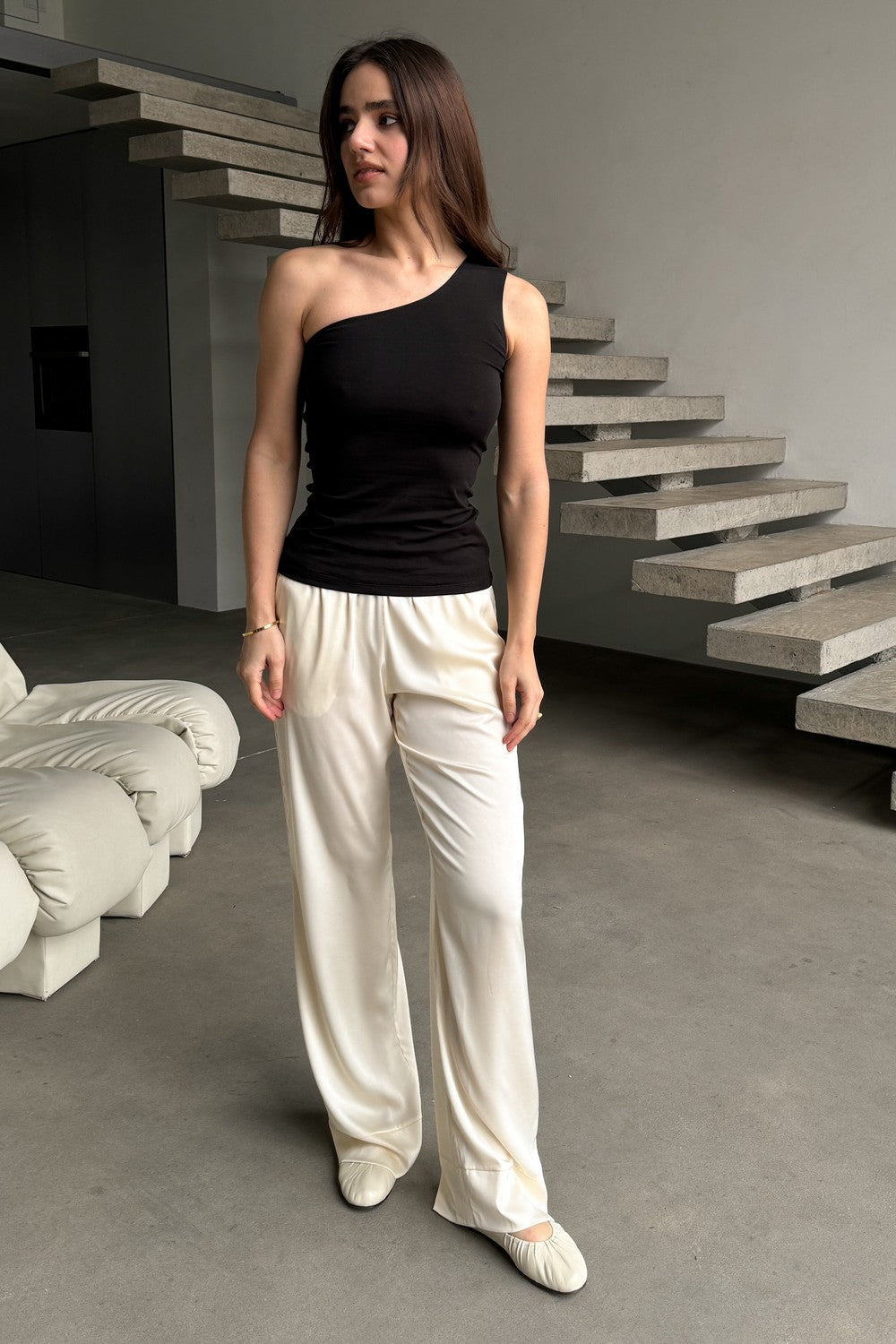 Майка на одно плечо C257003/1 Basic 6 black