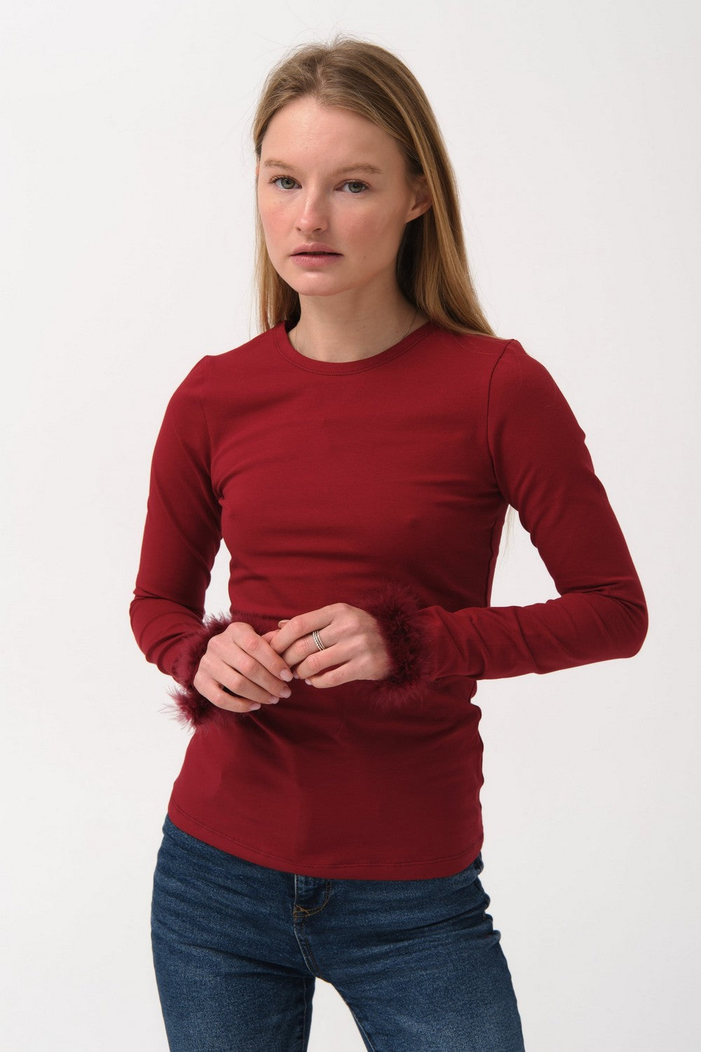 Лонгслив с перьями Cheeeeeers! WL23805/13 burgundy