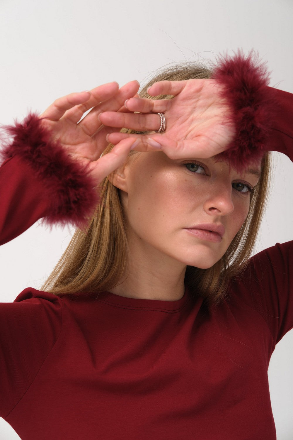 Лонгслив с перьями Cheeeeeers! WL23805/13 burgundy