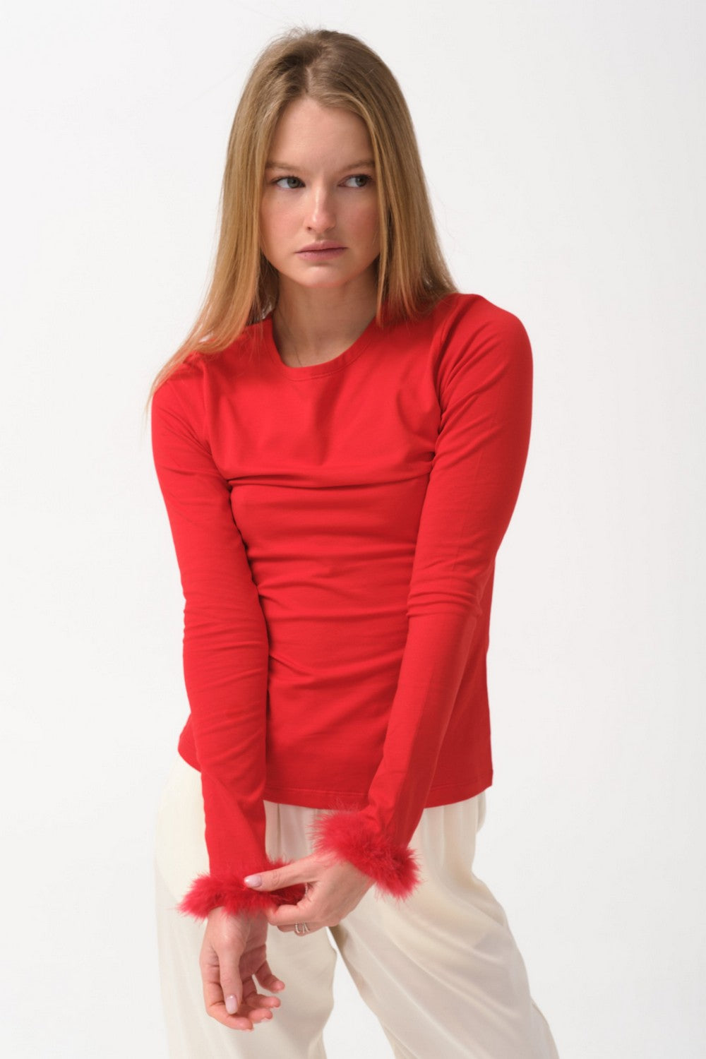Лонгслив с перьями Cheeeeeers! WL23805/2 red