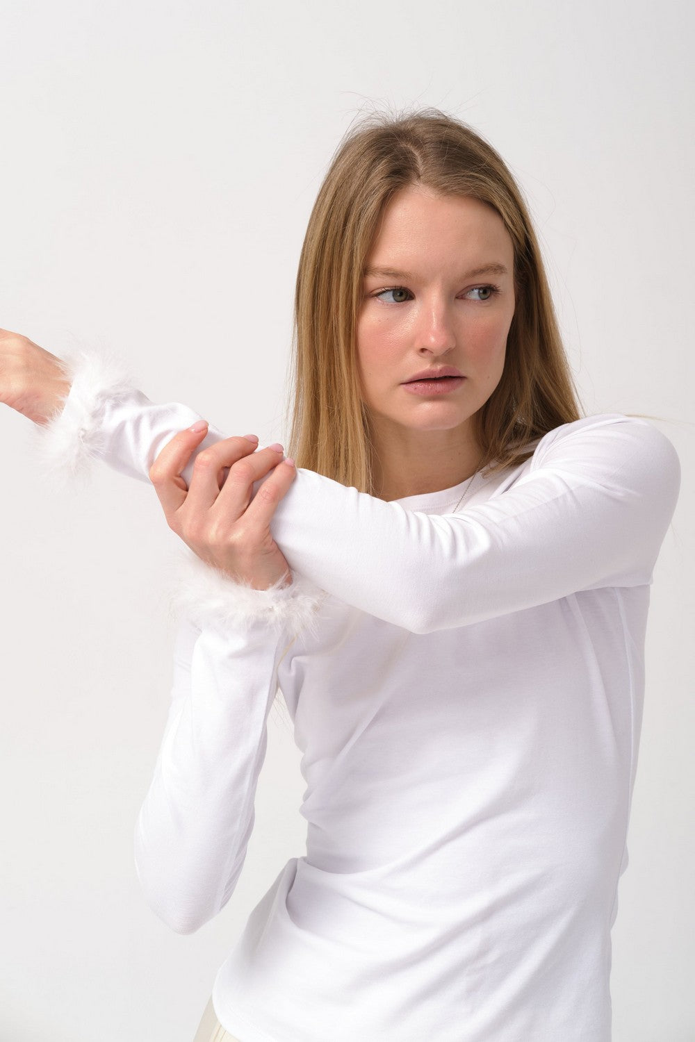 Лонгслив с перьями Cheeeeeers! WL23805/3 white