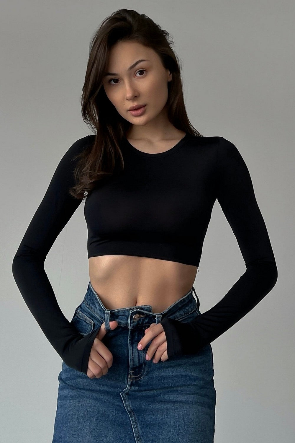 Кроп-топ из микронейлона Hope GH20613/1 black