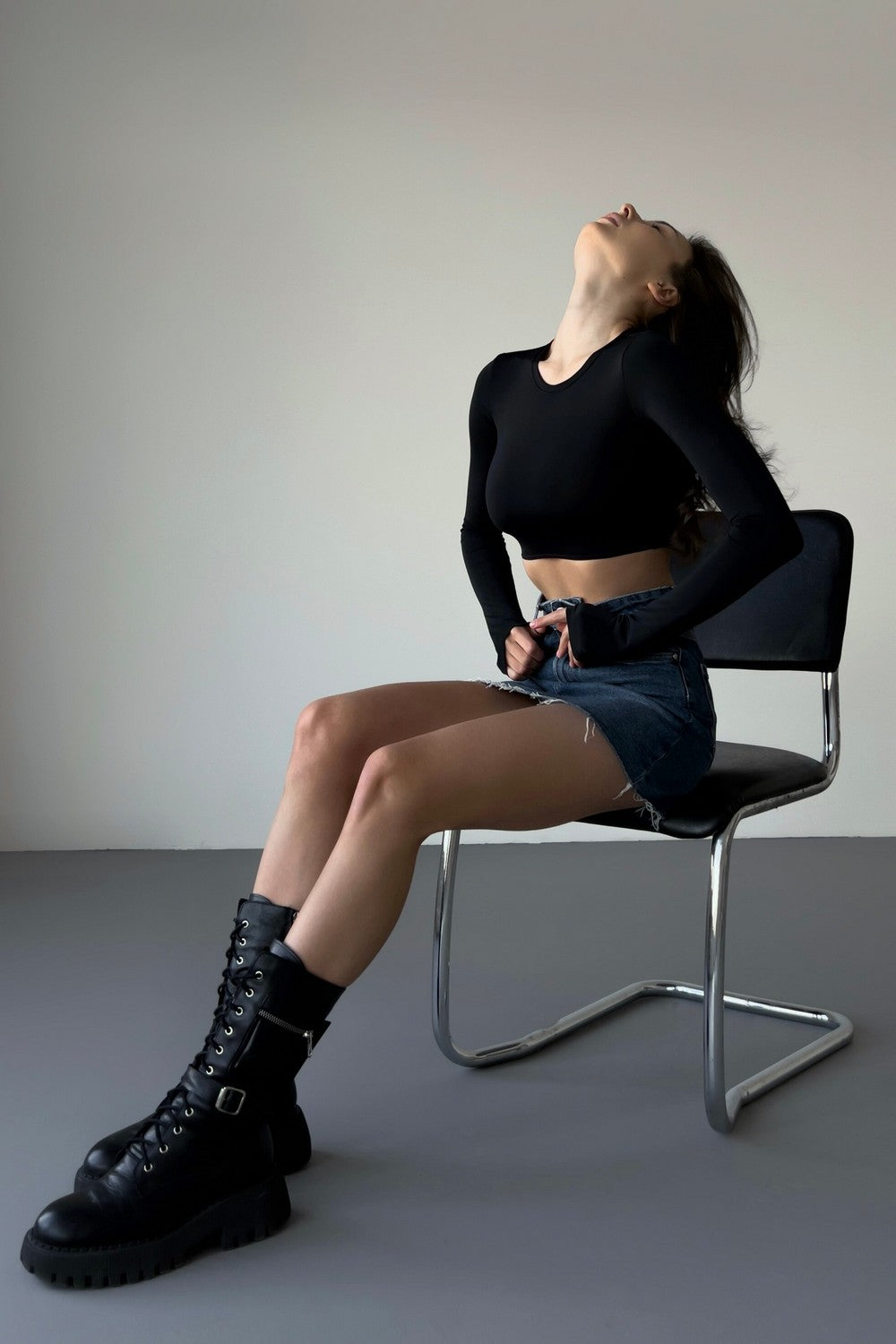 Кроп-топ из микронейлона Hope GH20613/1 black