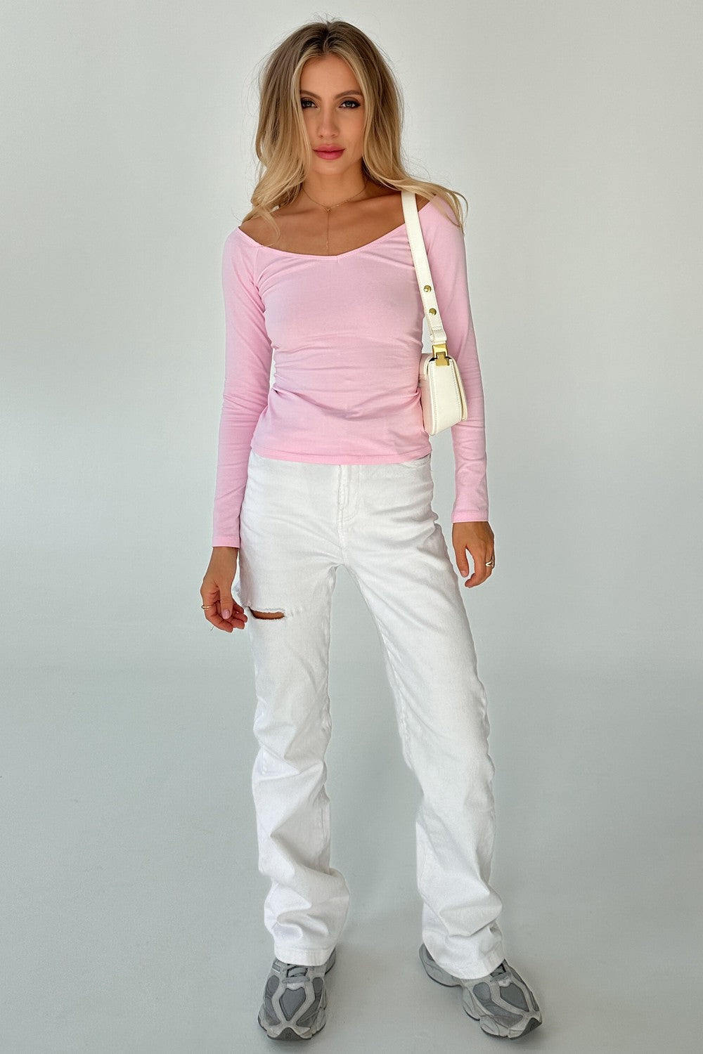 Хлопковый лонгслив с глубоким вырезом Z23811/6 Aries rose