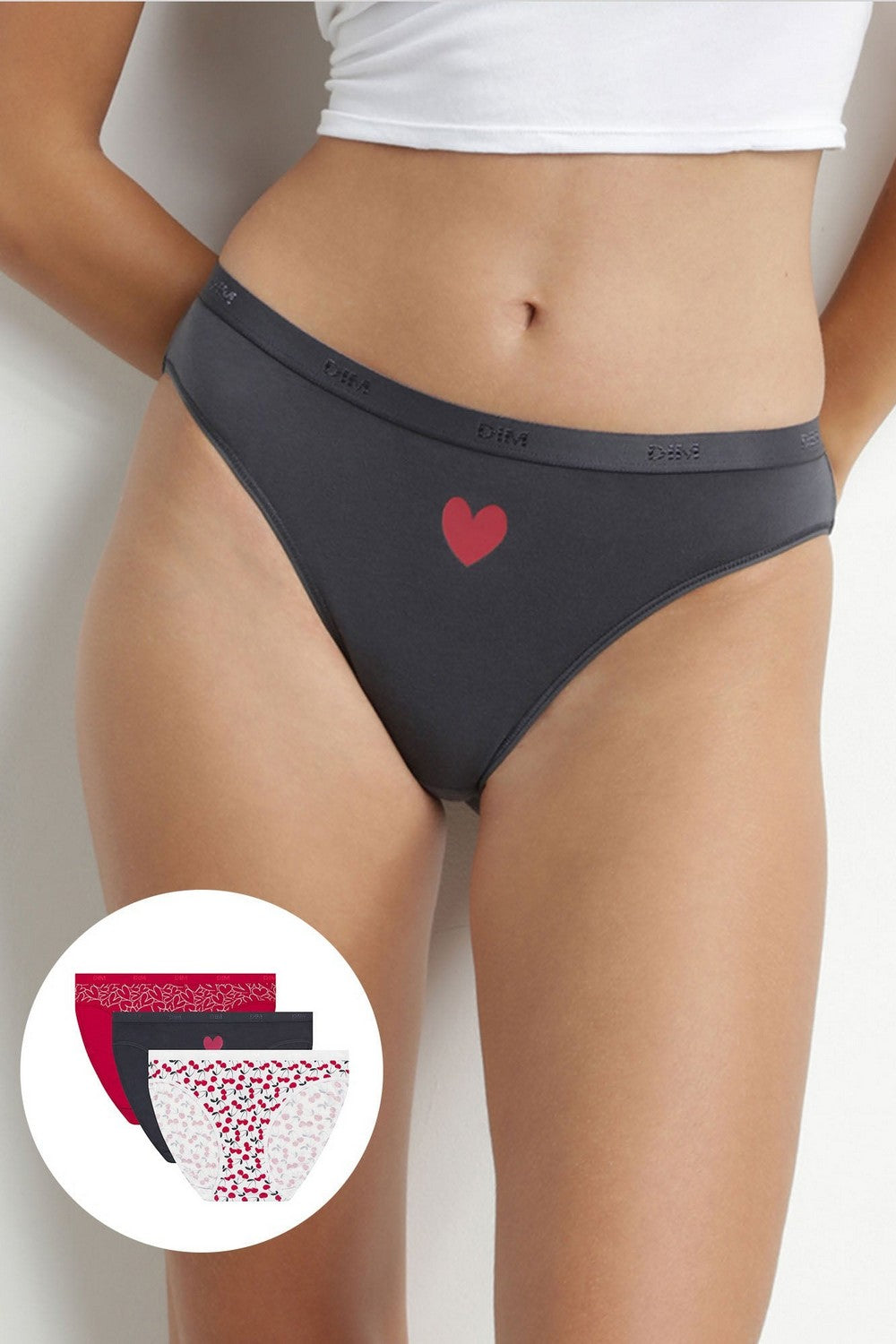 Хлопковые трусики слип 4C17 Les Pockets Coton (3 шт.) dim cheri