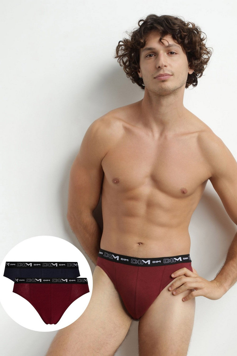 Мужские трусы слип из хлопка 6595 MPK (2 шт.) rouge/gris