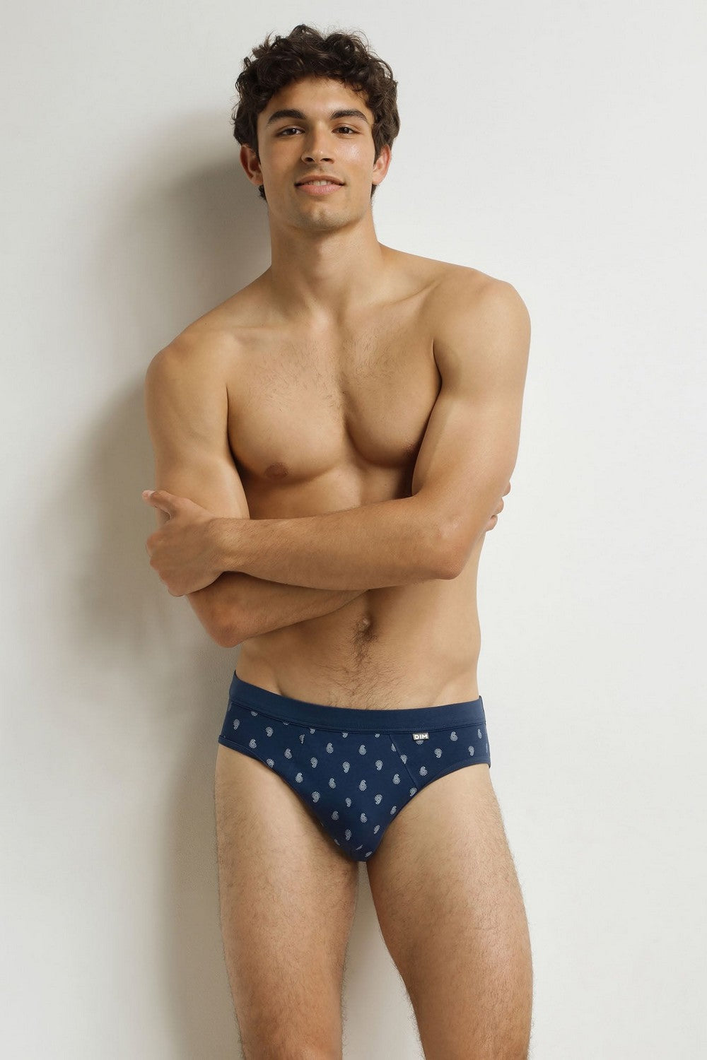 Мужские трусы слип из хлопка D0DL1 Classic Coton bleu gout