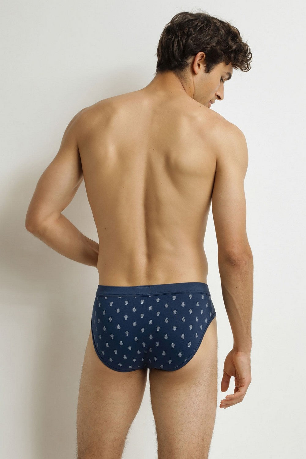 Мужские трусы слип из хлопка D0DL1 Classic Coton bleu gout