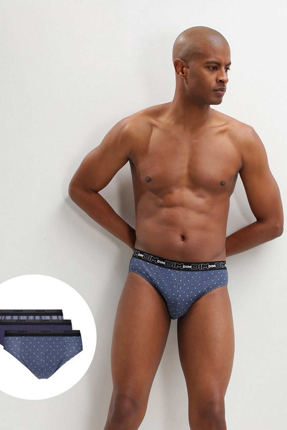 Мужские трусы слип из хлопка D6638 (3 шт.) croix/bleu/r