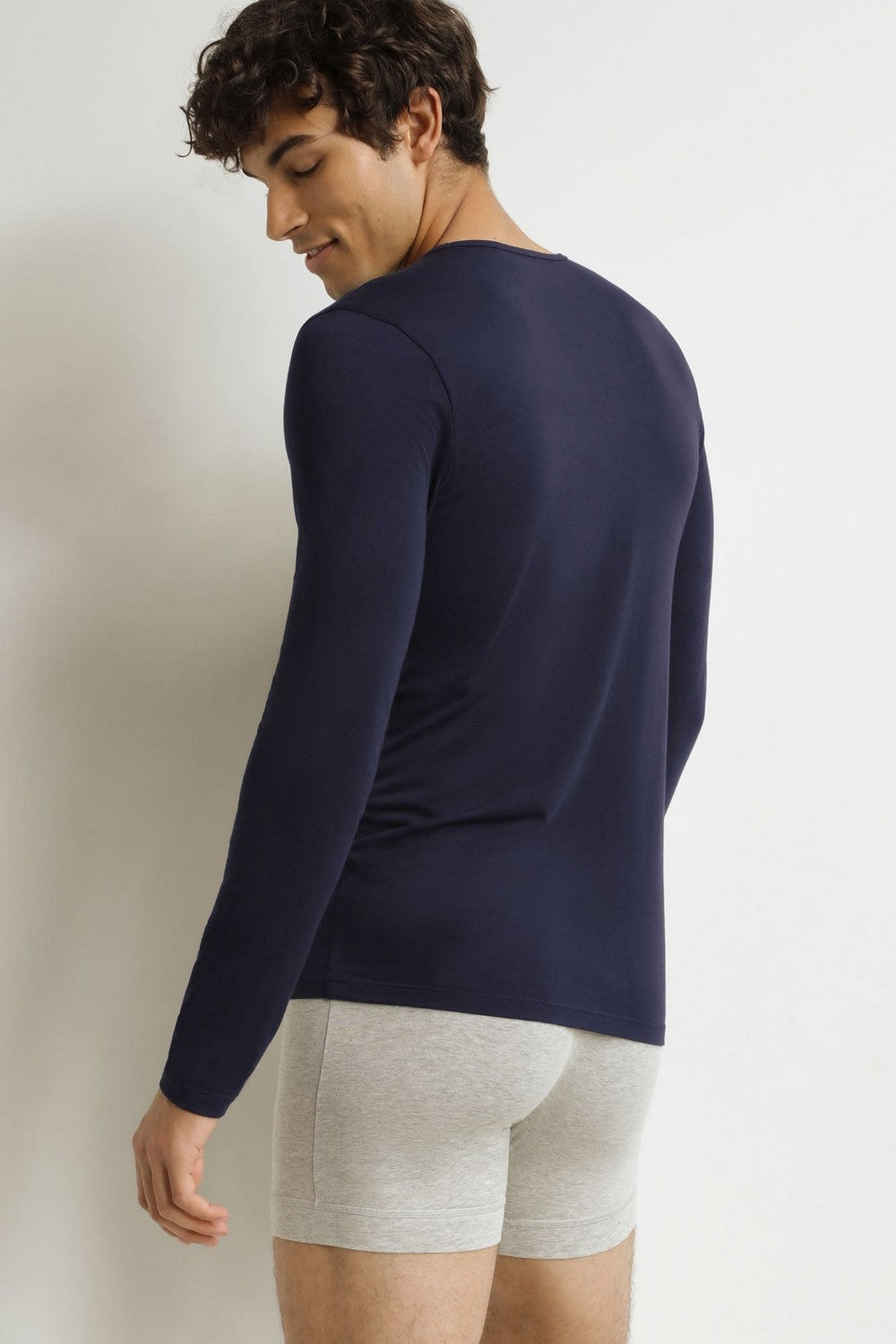 Мужской хлопковый лонгслив DD41Z Thermal bleu