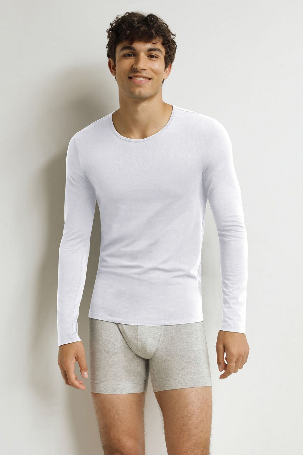 Чоловічий бавовняний лонгслів DD41Z Thermal white