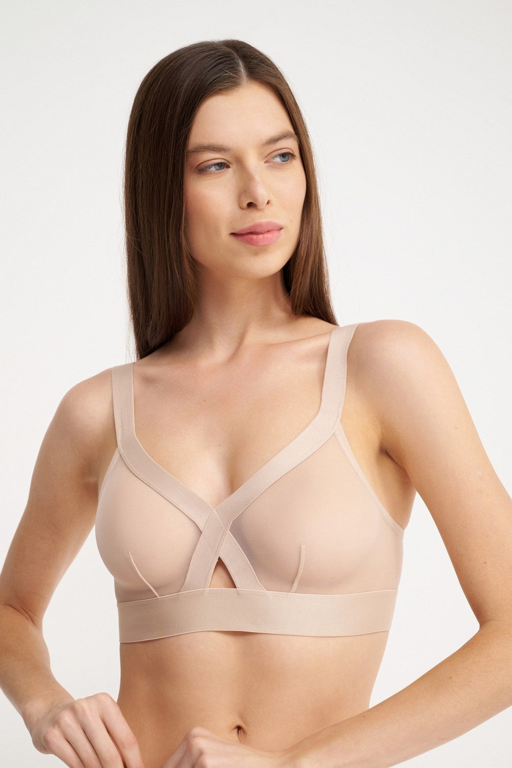 М'який бралет із мікросітки DK4084 cashmere