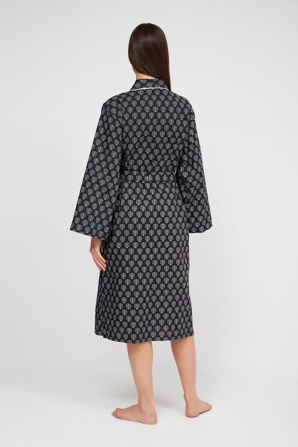 Бавовняний халат з логотипом YI10024 black