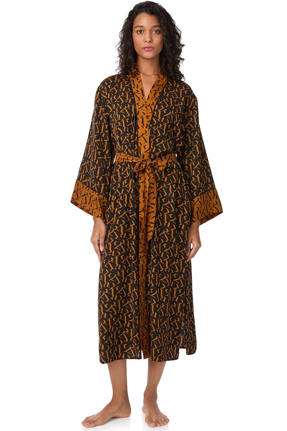 Довгий халат з логотипом YI20081 black novel