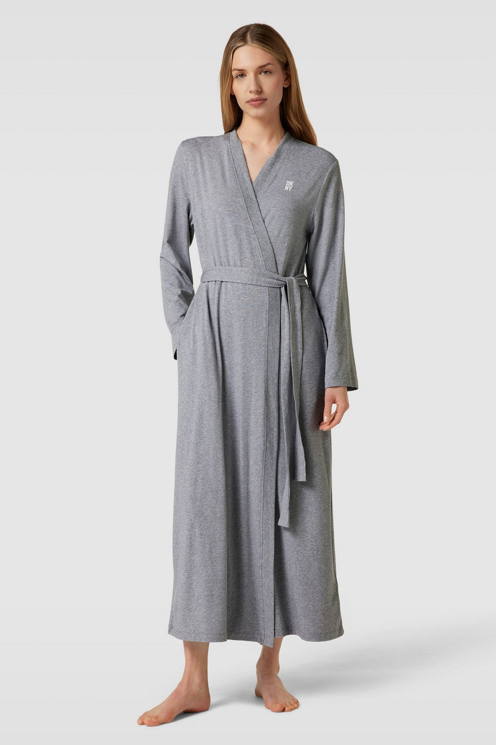 Длинный халат из хлопка YI2022635 grey