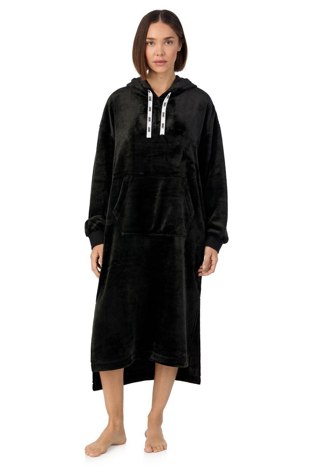 Домашня туніка з капюшоном YI80027 black