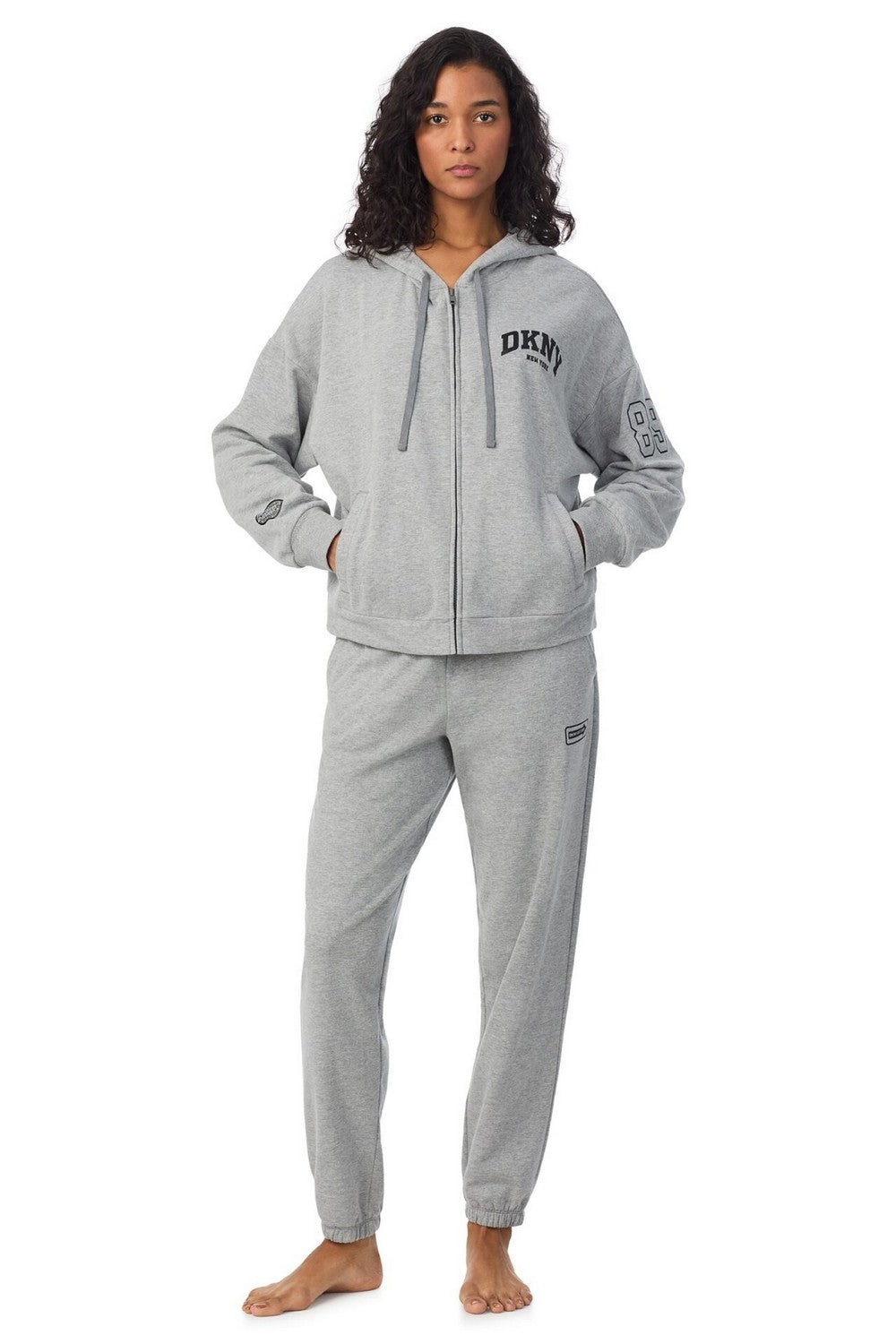 Хлопковый костюм с логотипом YI80059 grey