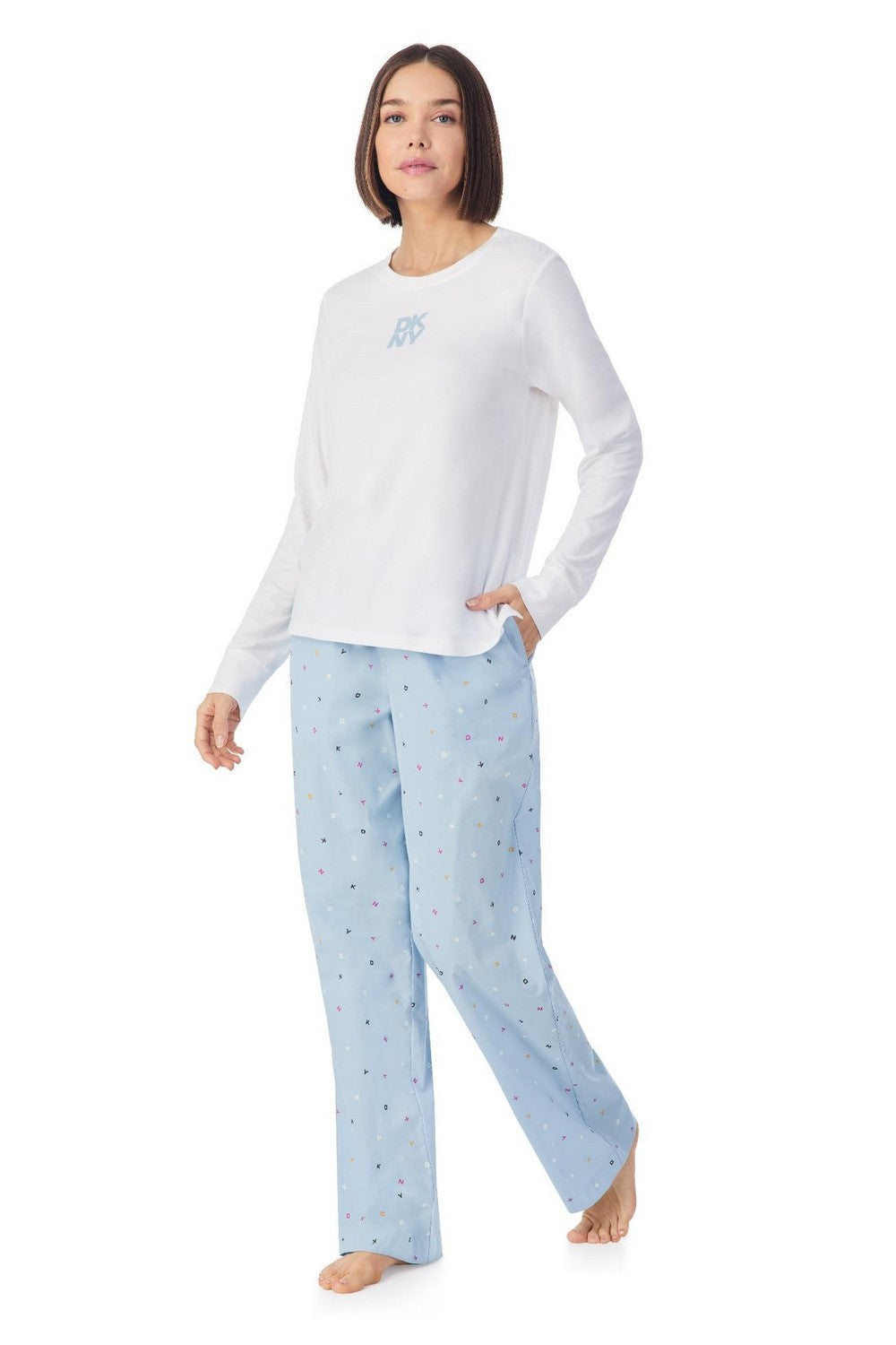 Хлопковая пижама с логотипом YI80060 blue logo