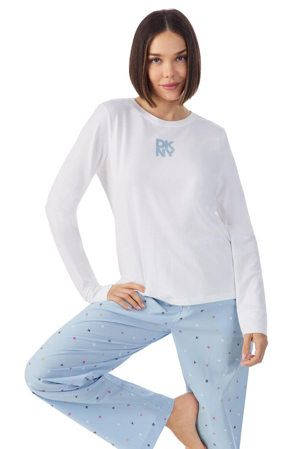 Хлопковая пижама с логотипом YI80060 blue logo