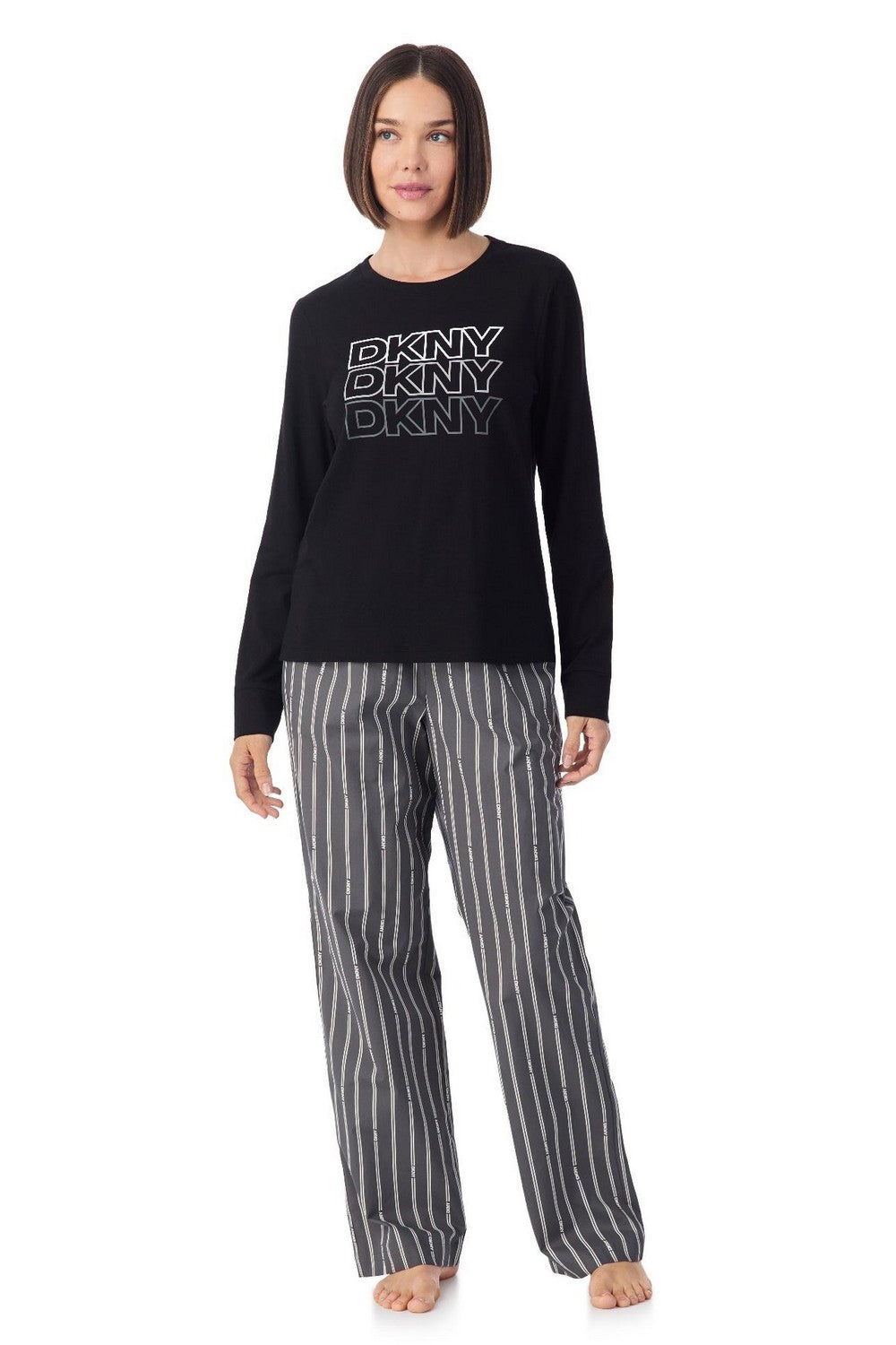 Хлопковая пижама с логотипом YI80060 grey