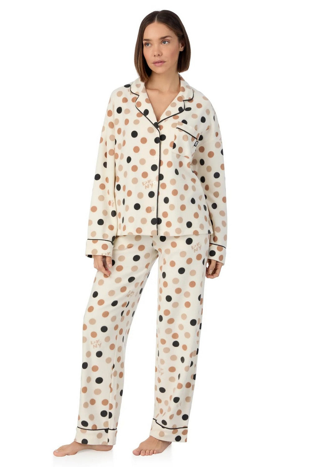 Флісова піжама з принтом YI90028F off white