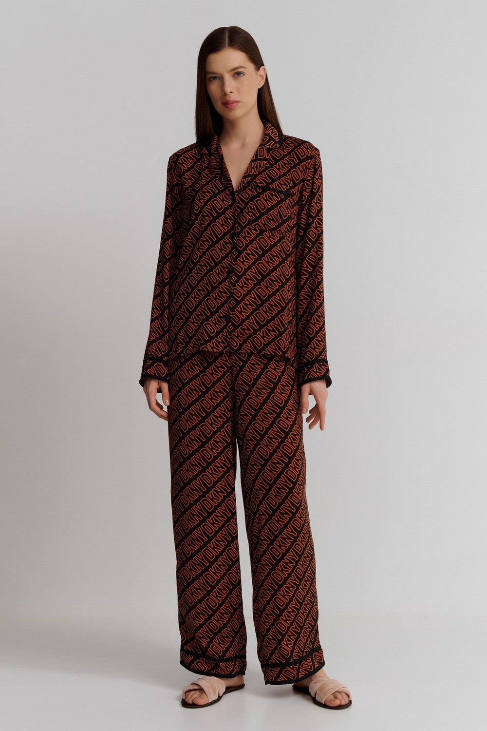 Пижама на пуговицах YI90033 black