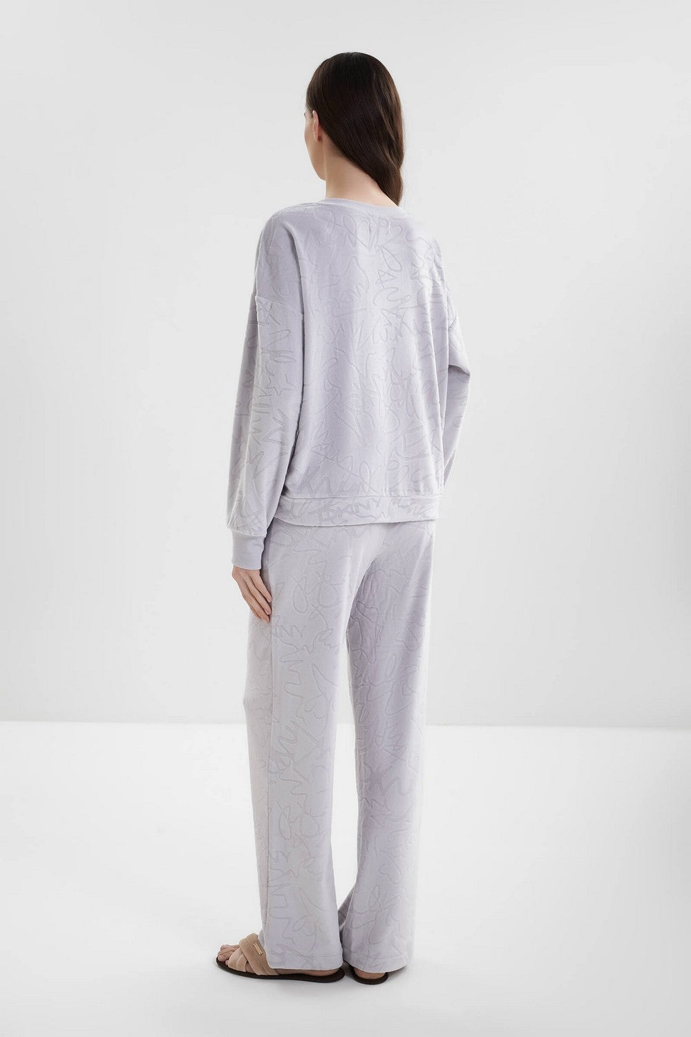 Домашній костюм з логотипом YI90082 grey