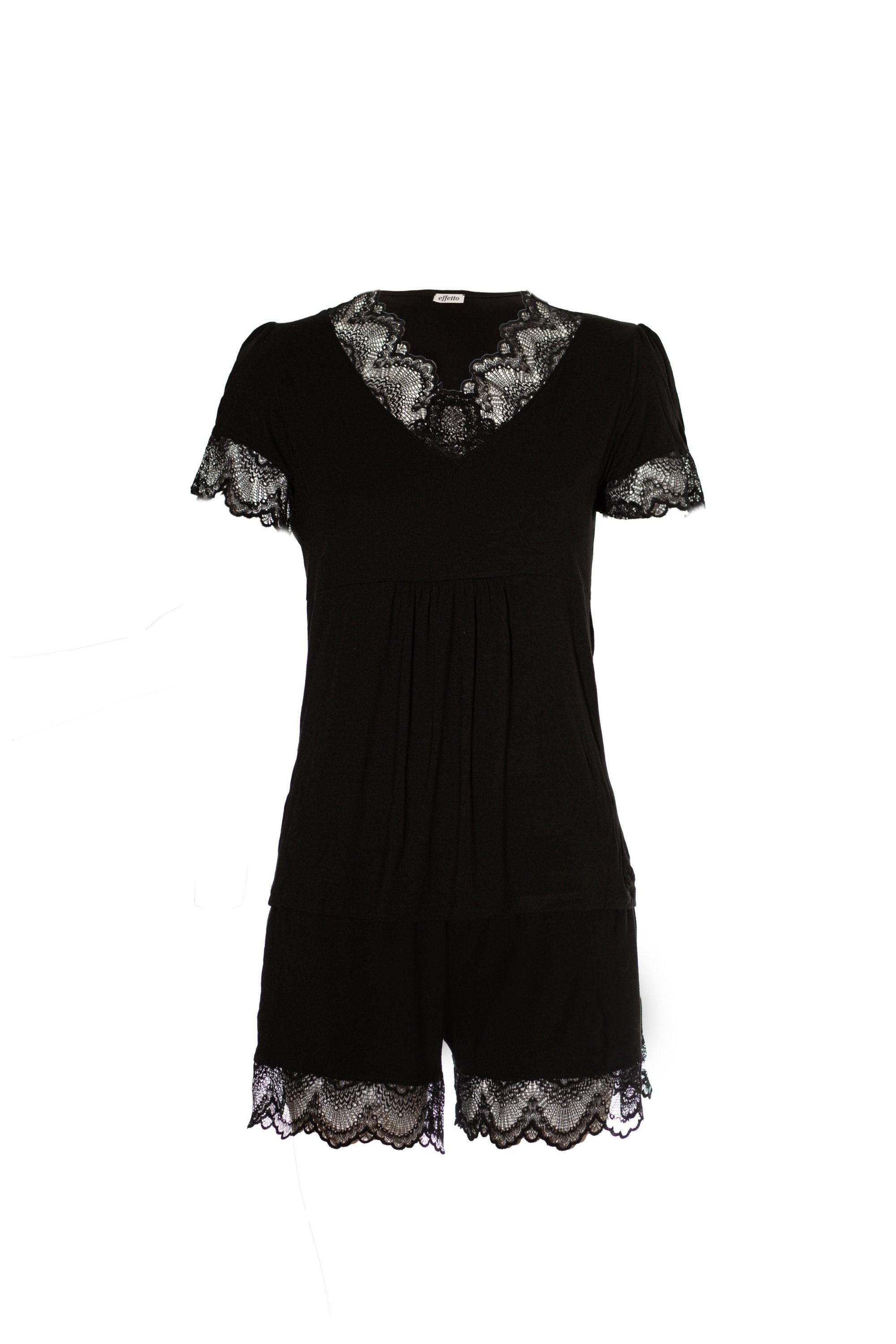 Пижама с кружевными вставками 0207 black