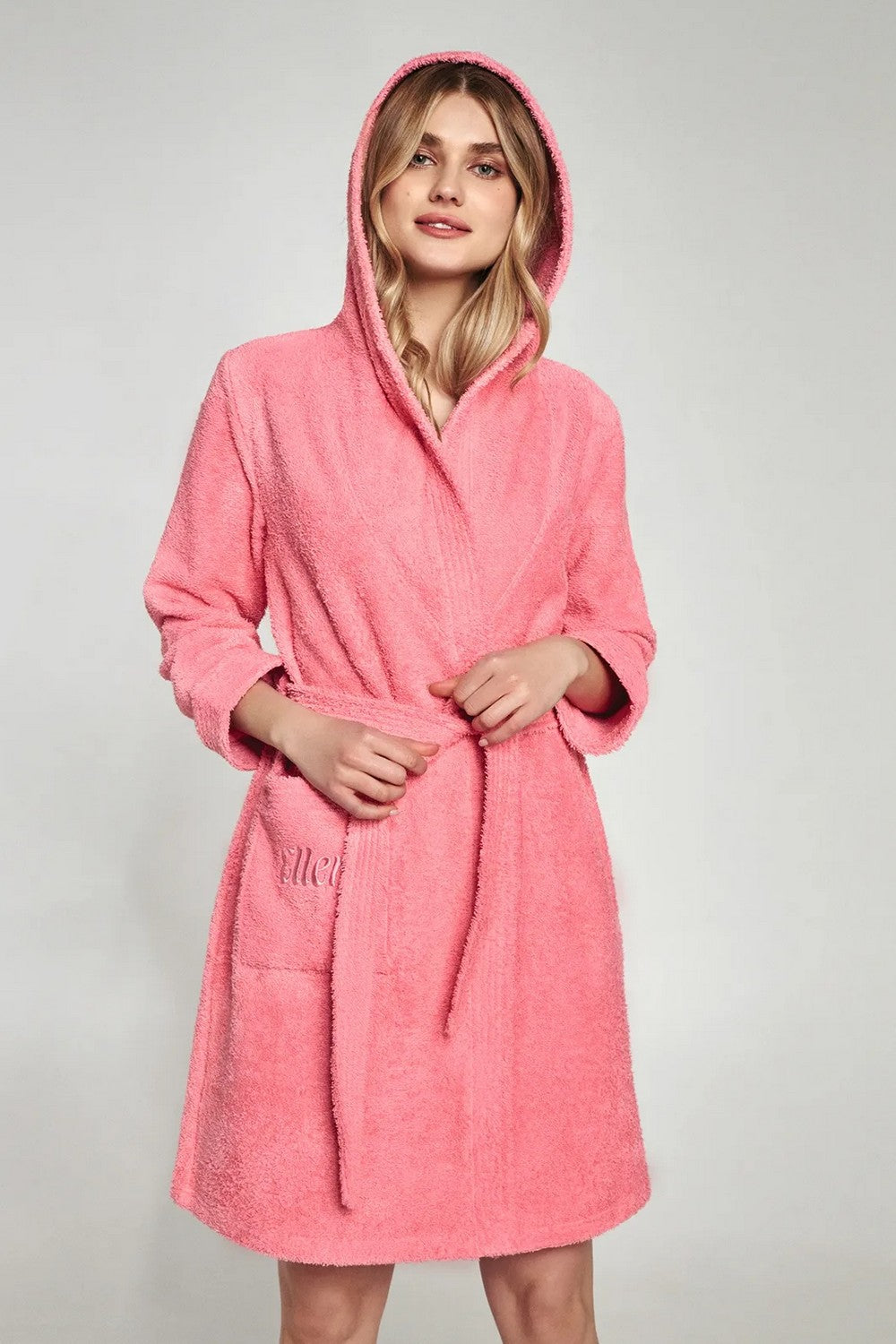Махровый халат с карманом LDG 101/001 Comfort pink