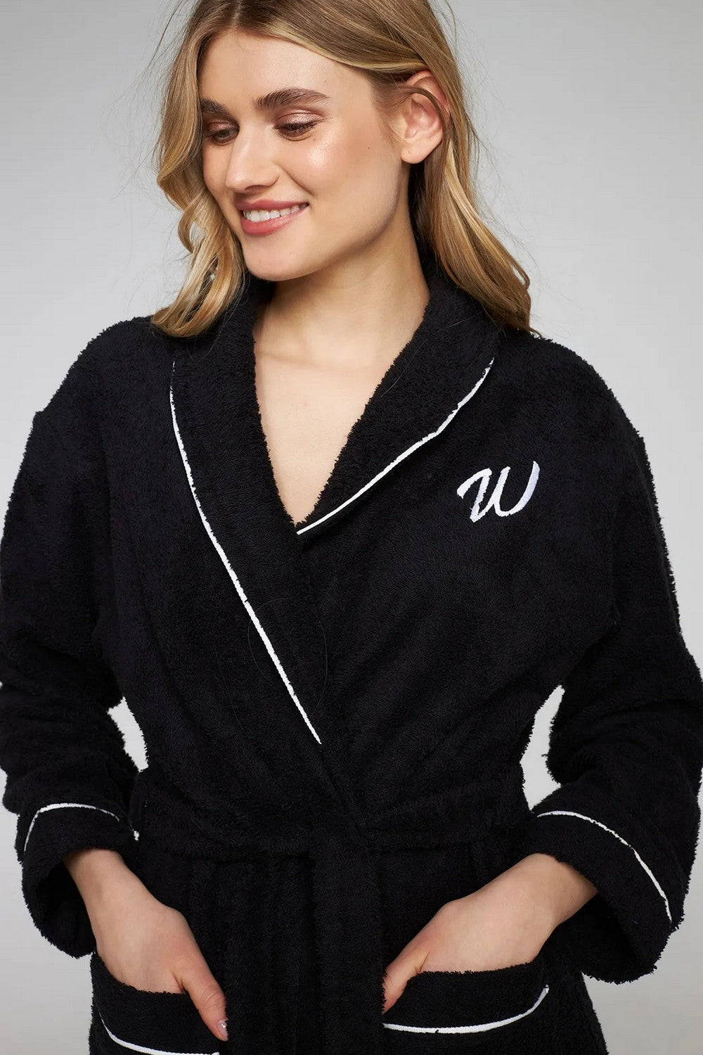 Махровый халат с карманами LDG 103/001 Comfort black