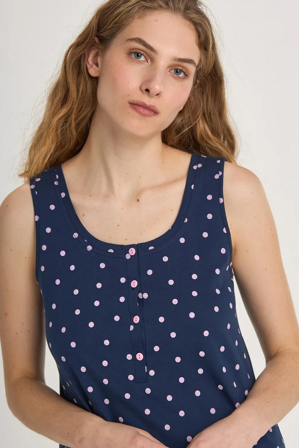 Ночная сорочка с пуговицами LDK 110/30/03 Rosy Raindrops blue