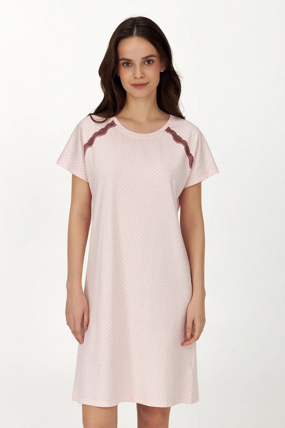 Ночная сорочка в горошек LDK 120/26/01 Sherry rose