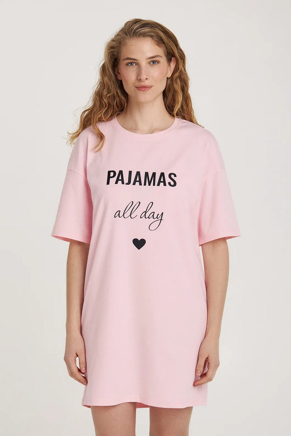 Ночная сорочка с надписью LDK 121/48/01 Pajamas rose